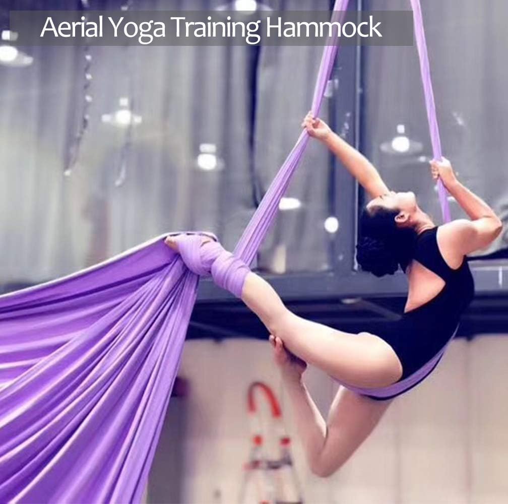 Aerial Silks Deluxe Equipment Set for Aerial Yoga, Aerial Yoga Hammock, Aerial Acrobatic,Circus Arts, Aerial Dance(L:10m W:2.8m)