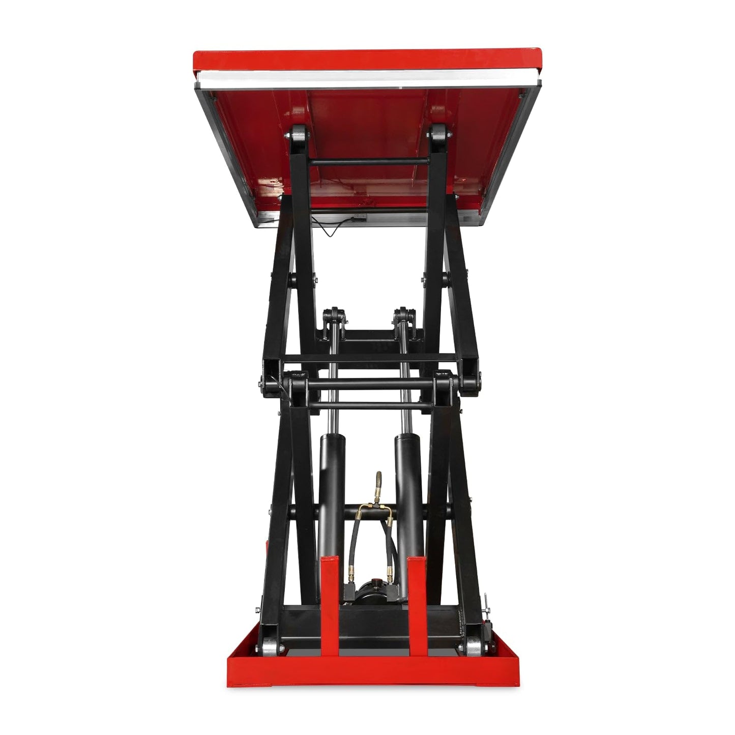 Mechmaxx 4400 lb Capacity Stationary Electric Hydraulic Double Scissor Lift Table – 63" x 39.4" Platform, 70.1" Lift Height, UL Certified Motor,Model ELTD44L