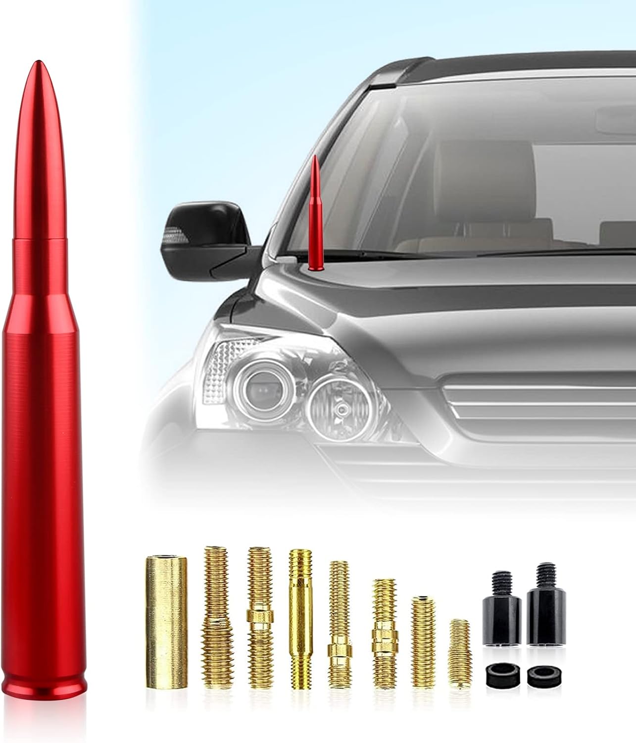 Ajxn 1 1500 2500 3500 1500 2500 3500 PC Car Truck Bullet Antenna, Radio Antenna Replacement, Fit for Chevy Silverado HD
