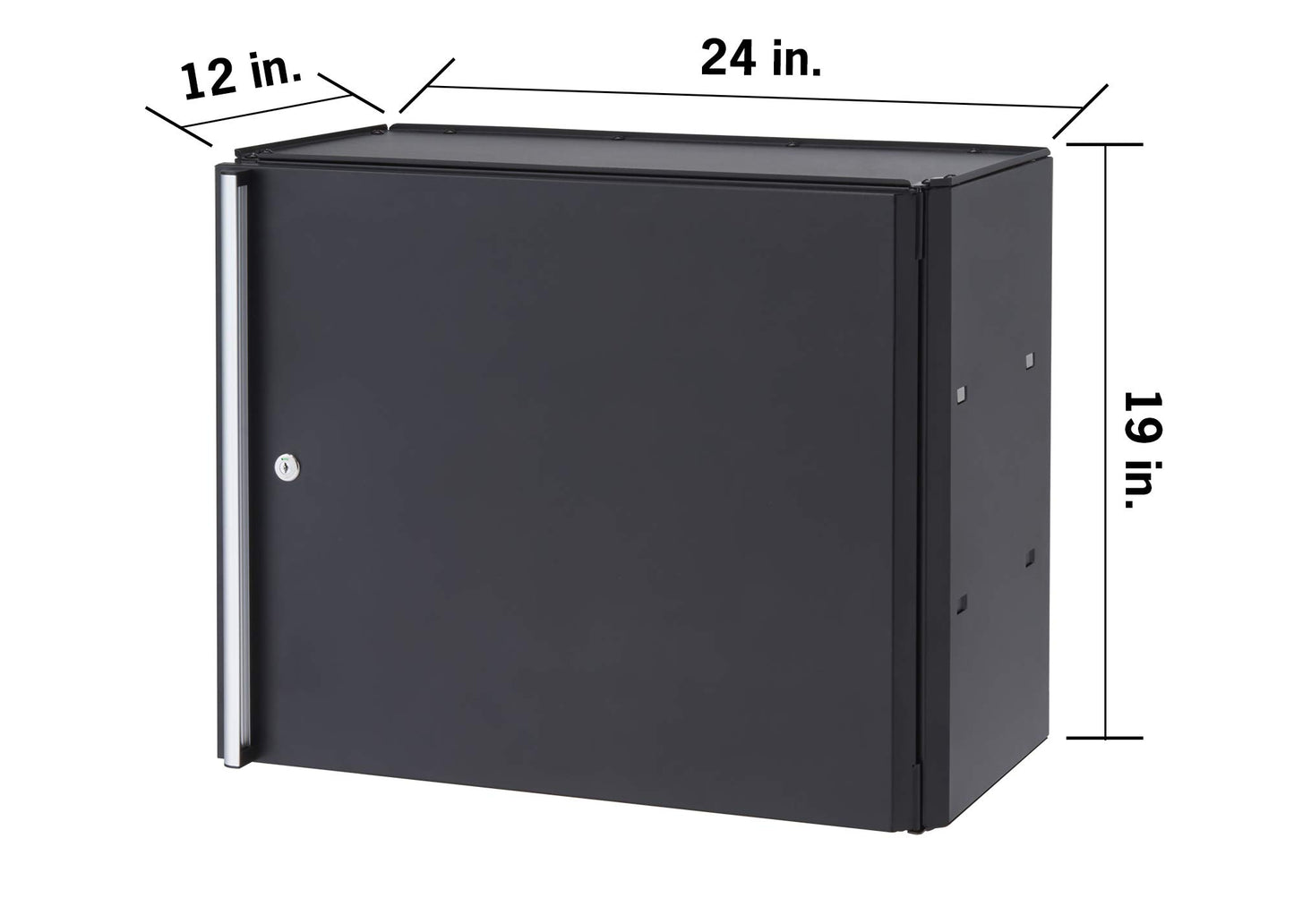 Trinity 24 Inch Garage Wall Storage Cabinet, 22 Gauge Steel, Wall-Mount, Adjustable Shelf and Reversible Door for Tools, Cleaning Supplies, and More, Black