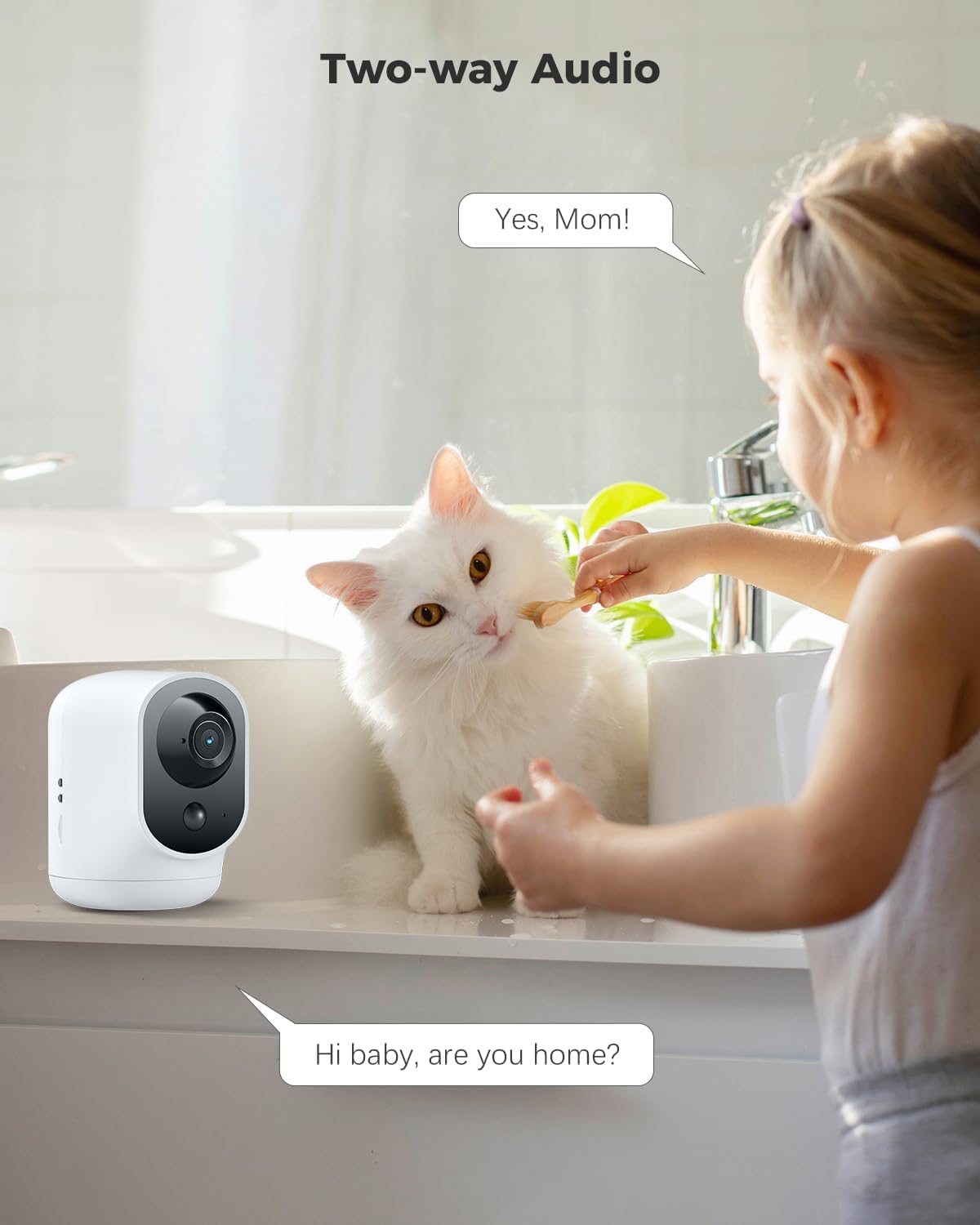 COCOCAM 2K 5200mAh 2.4G Indoor Pan/Tilt Security Camera with Battery, WiFi Camera,Wireless for Baby Monitor/Pet/Home