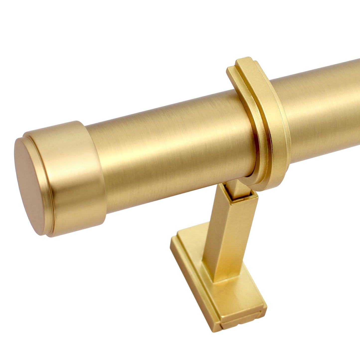 BlastHome® Non-Adjustable Luxury Extra Long Curtain Rod, 1 ¼” Rod Set, 14 foot Fixed Length (Three Rods Connect for a Seamless Look), Brushed Gold