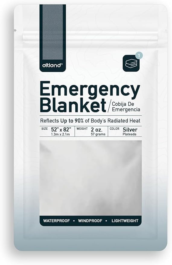 Altland 25 Pack of Emergency Blankets - Bulk Heat Reflective Blankets for Winter Survival Kits, Disaster Preparedness, Cold Weather Camping, and Homeless Care Packages