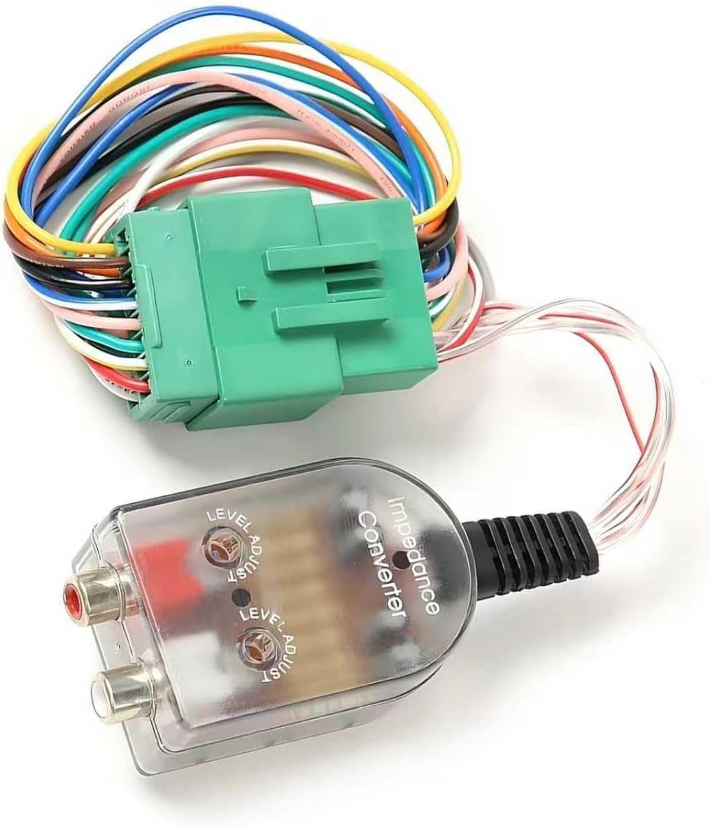 CyperFair K-103A Add A Subwoofer Amplifier Wire Harness, Plug and Play High-to-low Wiring Harness Impedance Converter