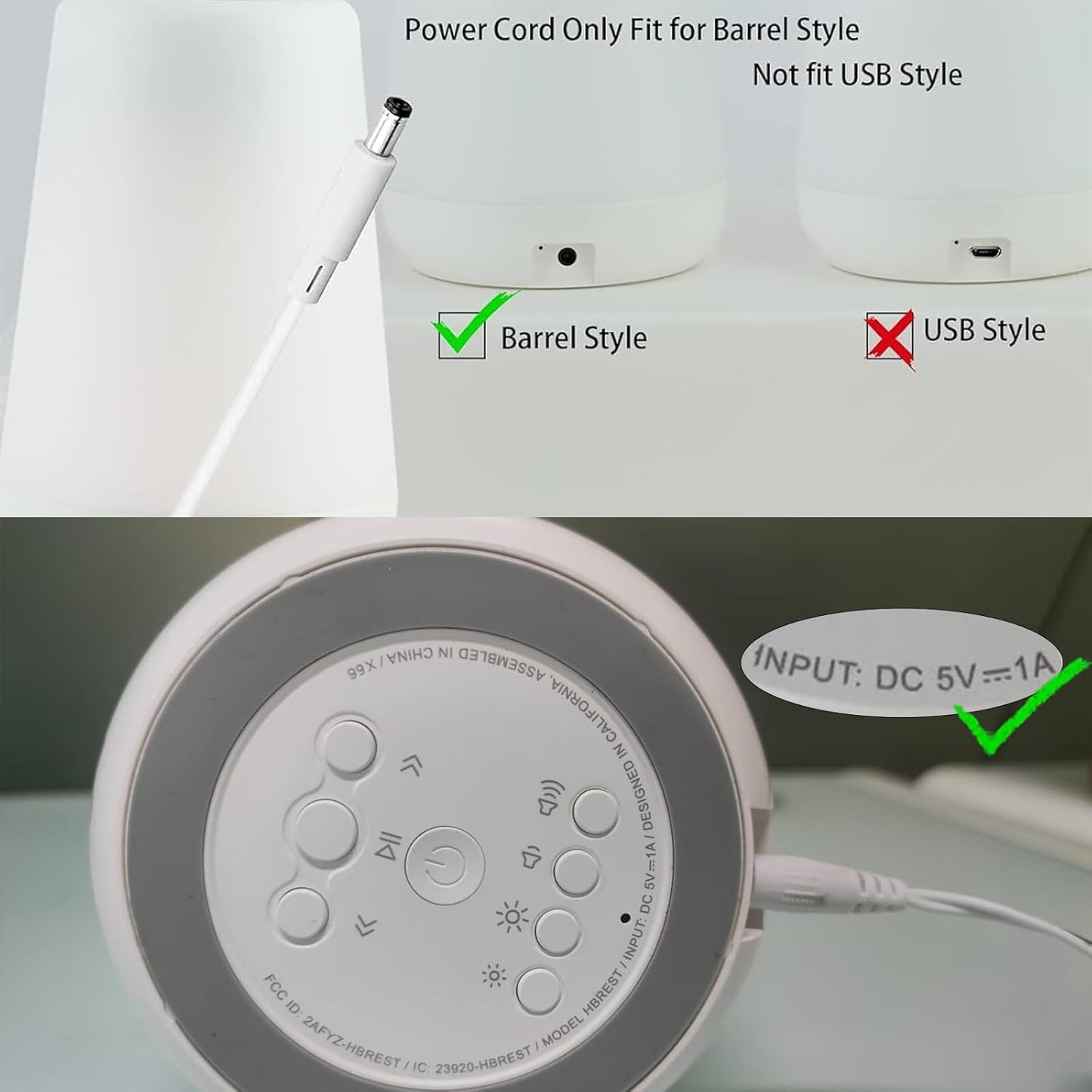 VOJSALDR 5V 5.9ft Power Cord for Hatch Rest Baby Sound Machine, Night Light, Sleep Trainer AC/DC Adapter Power Cord
