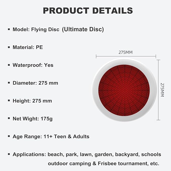 Rainbow Flower Outdoor Flying Disc Abstract Colorful Floral Ultimate Disc 175g for Boys Girls Men Women Birthday Christmas