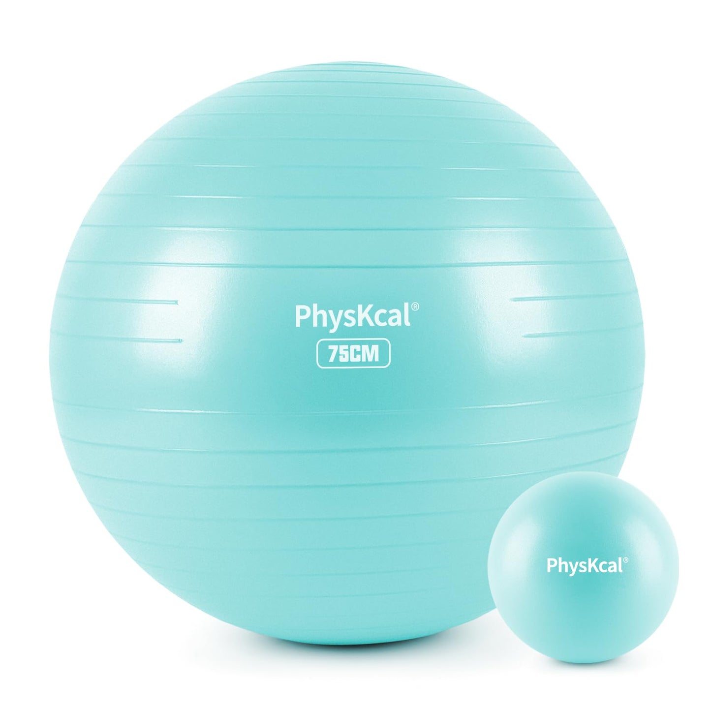 PhysKcal Exercise Yoga Ball Chair with Pilates Ball Set to Strengthen Cores, Balance and Stability, Relieve Pelvic and Lower Back Pain (Sky Blue, L (26-29''/68-75cm))