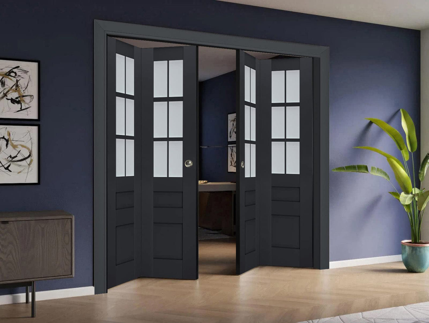 SARTODOORS Slab Barn Door Panel Frosted Glass | Veregio 7339 Antracite | Sturdy Finished Doors | Pocket Closet Sliding-32 x 84"