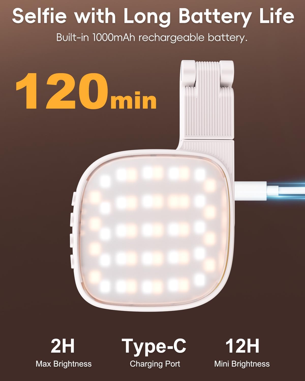 ATDIAG 360 3 Dimmable 1000mAh, 17-12 Magnetic Selfie Light for Video Calls, Foldable Ring Light with Colors