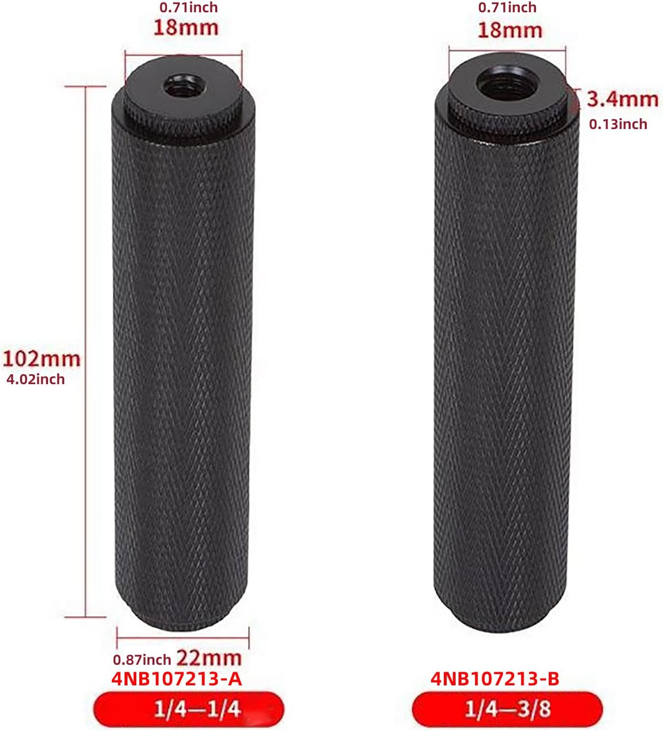 Haoyull 1/4" 1/4" 3/8" Aluminum Alloy Extension Rod Female to Female for Tripods Extend Length of Photography Equipment