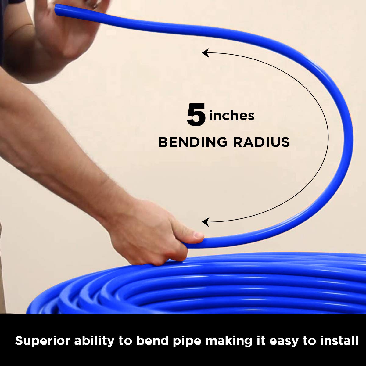 Pex-A 1" x 300 Ft Tubing Coil, Non-Barrier Pex Pipe for Potable Water, Flexible Water Tubing, Blue