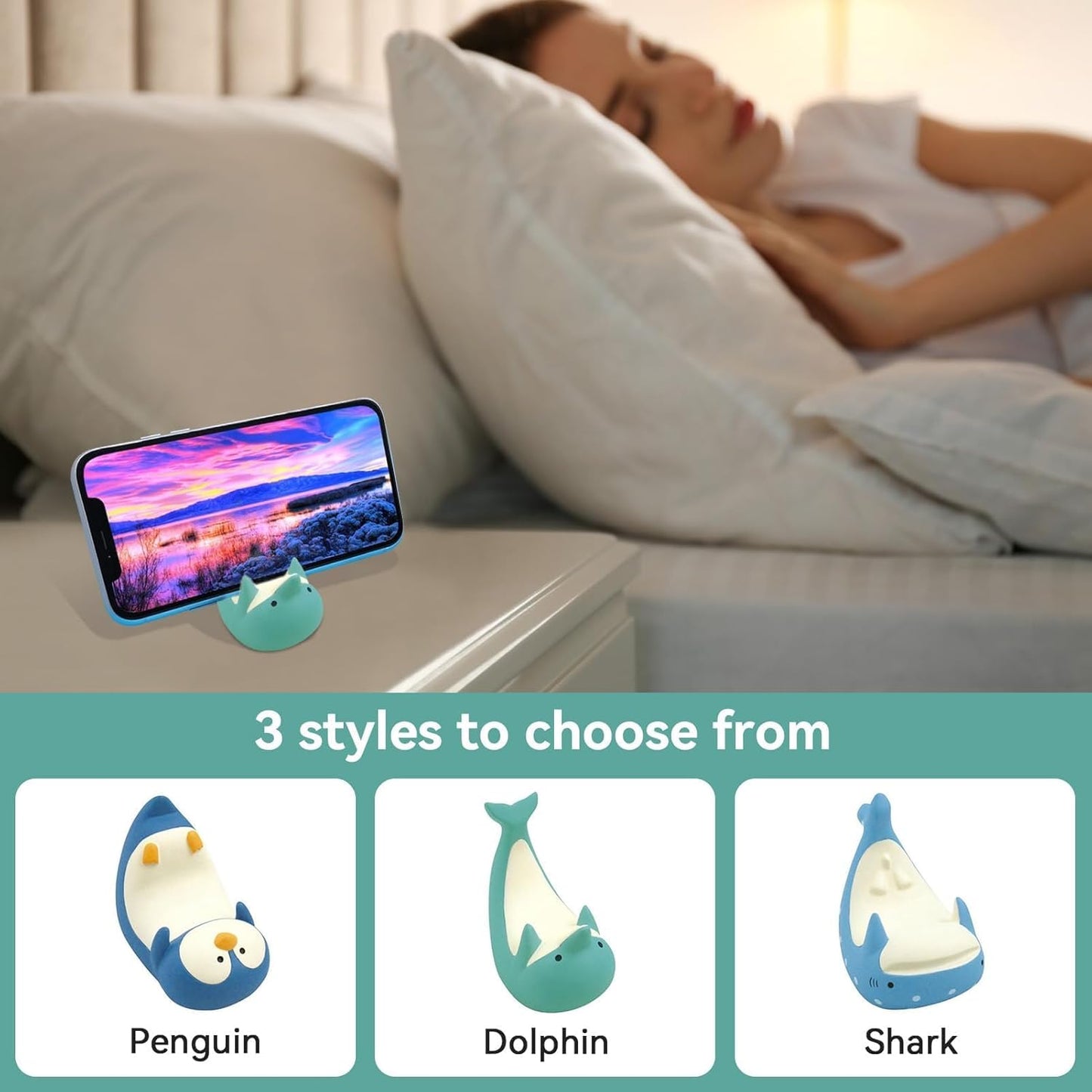Cyrank Cell Phone Stand, Cute Dolphin Phone Holder Smartphone Stand Smartphone Holder for Desk Office Home Decor