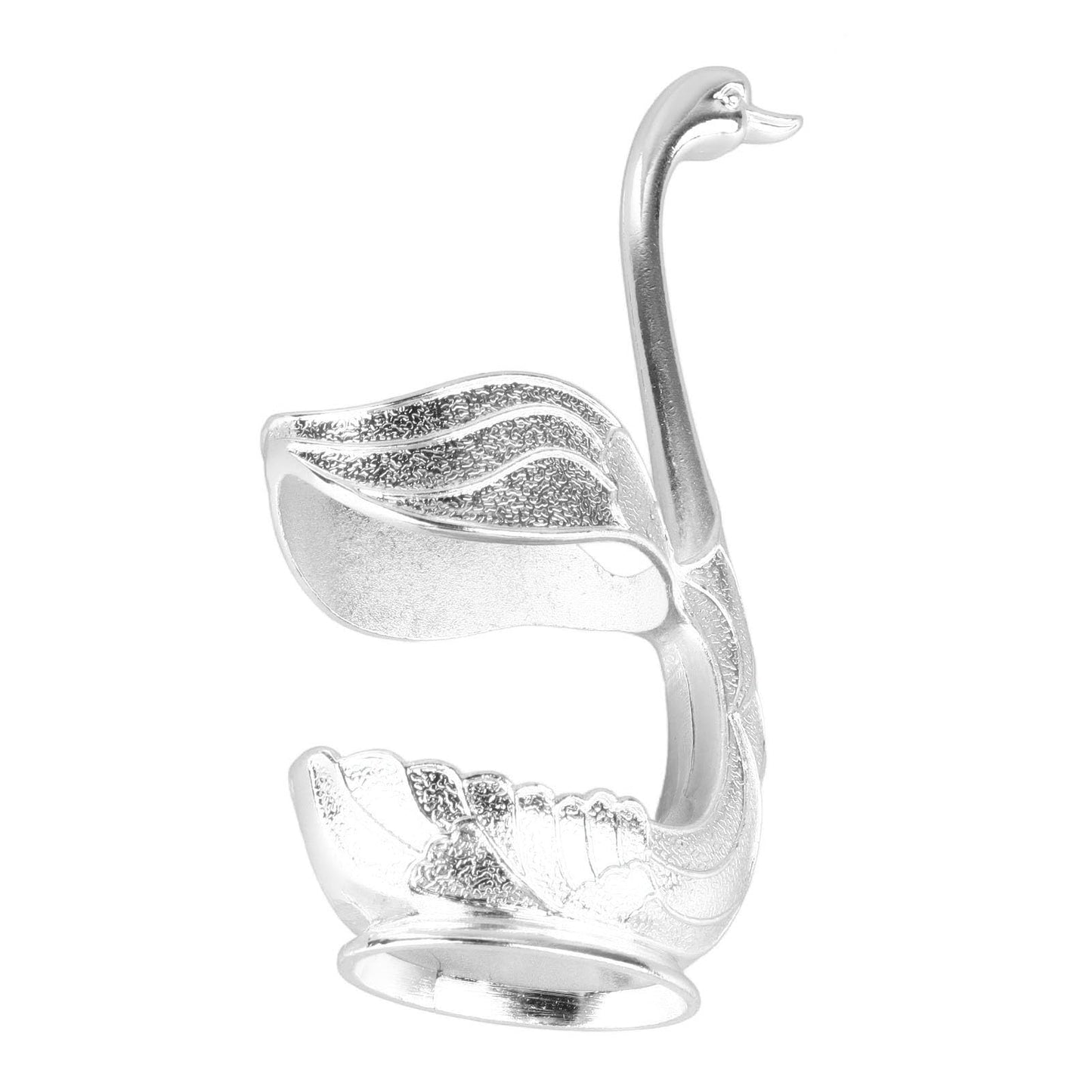 6pcs Coffee Spoon Holder, Elegant Swan Shaped Alloy Mirror Polish Spoon Rest for Tea Dessert Sugar, Silver Demitasse Spoons Included