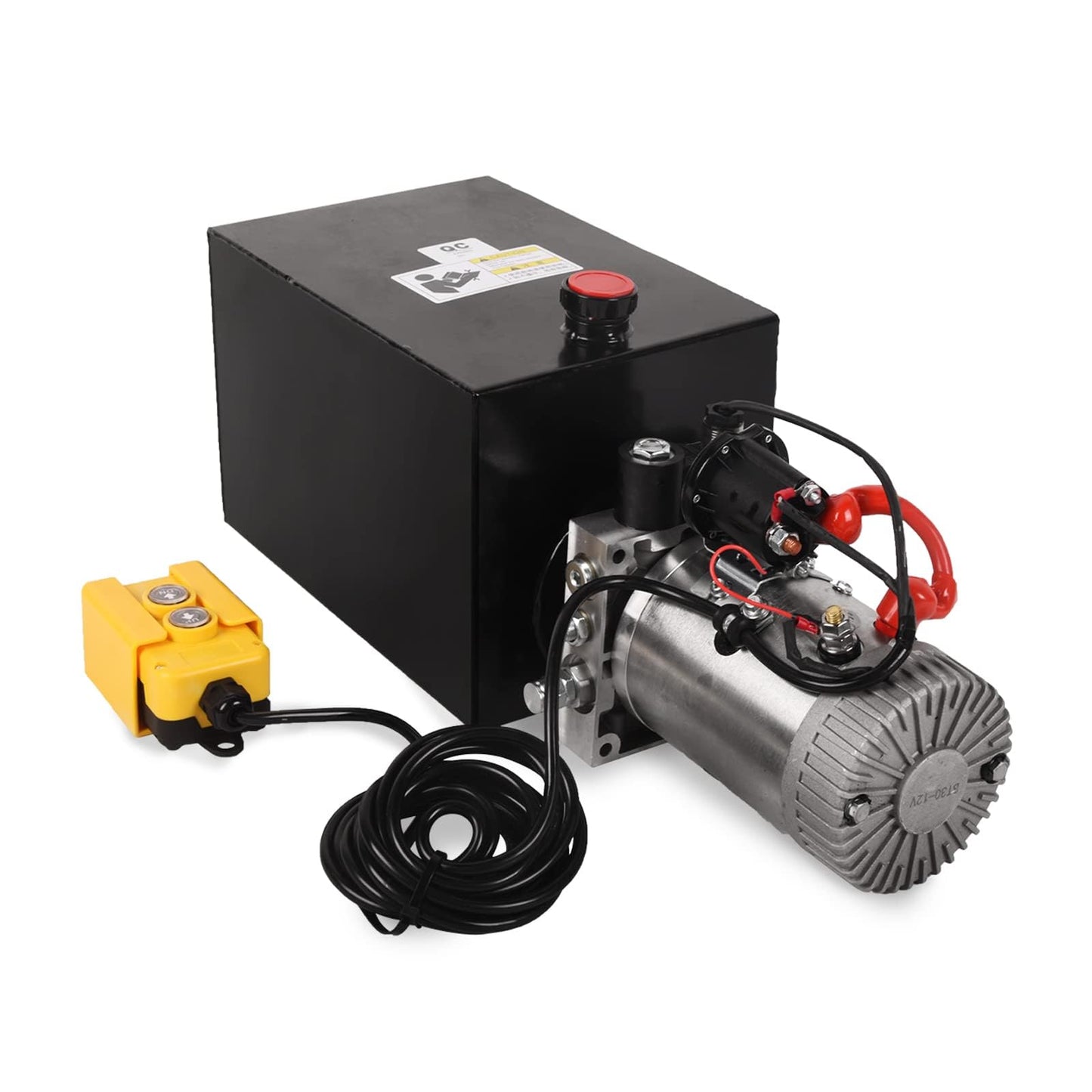 Doppy Hydraulic Power Unit, 13 Quart Single Acting Metal Reservoir Dump Trailer Pump 12V 3200 PSI with Remote Control for Dump Trailer Car Lifting