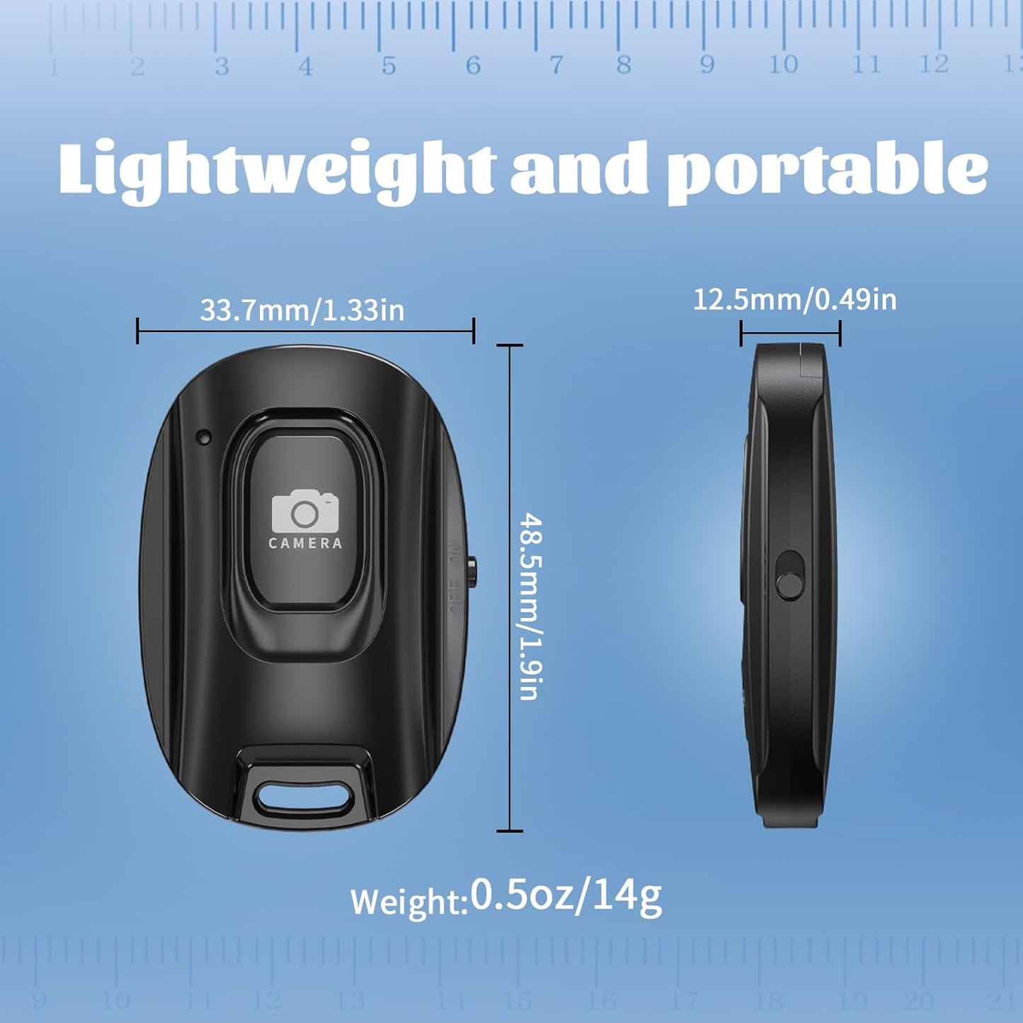 MAIRAN Rechargeable Wireless Camera Remote Shutter for iPhone and Android Smartphones, Bluetooth Phone Remote