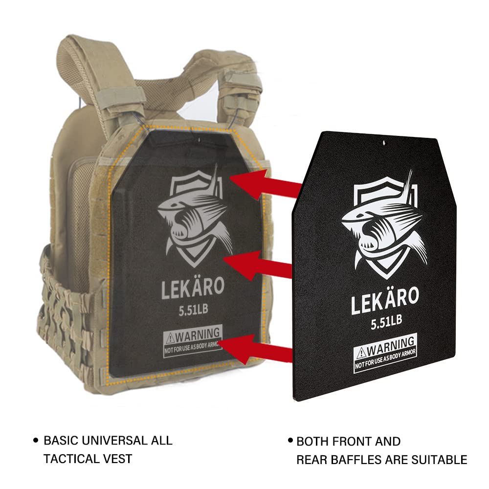 Weighted Vest Plates 9.8"x11" Steel Weight Plates for Vests – 5.51/8.81/15.43/20.94 LB Pairs – Rust-Proof Powder Coated Workout Inserts for CrossFit Murph Rucking Running Strength Training