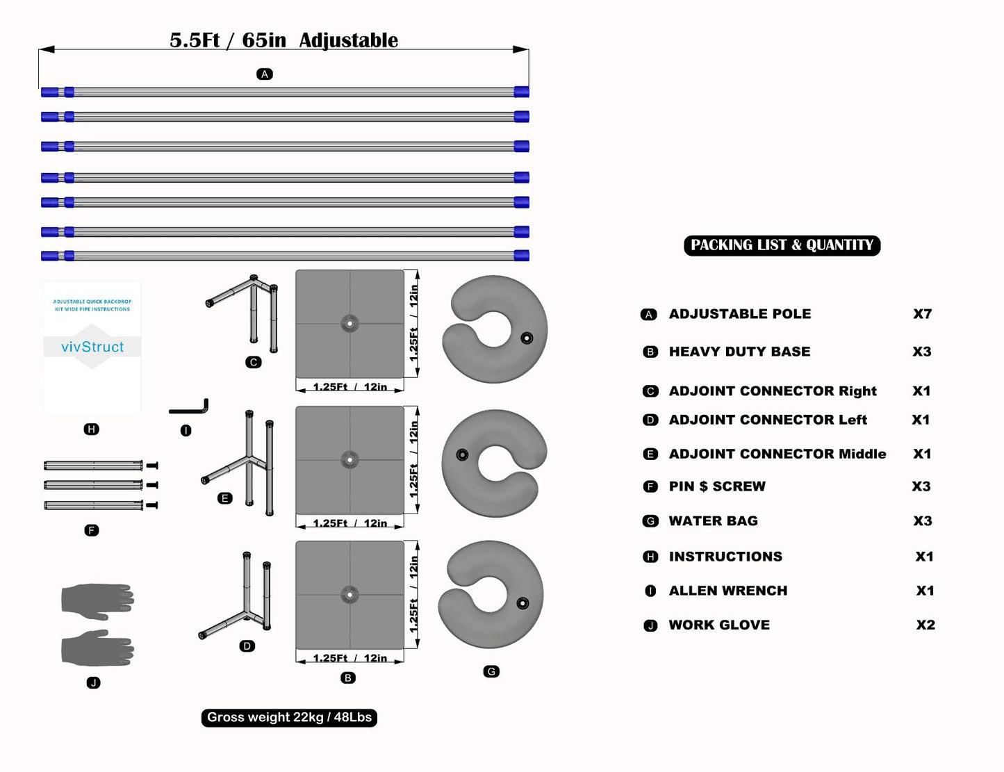 Adjustable Heavy Duty Portable Pipe and Drape Backdrop Kit 10FT x 20FT Double Crossbar Easy Set Up for Wedding&Party&Photography&Baby Show&Display (No Drape)，But Not for Flower Walls/TVs/Heavy Items
