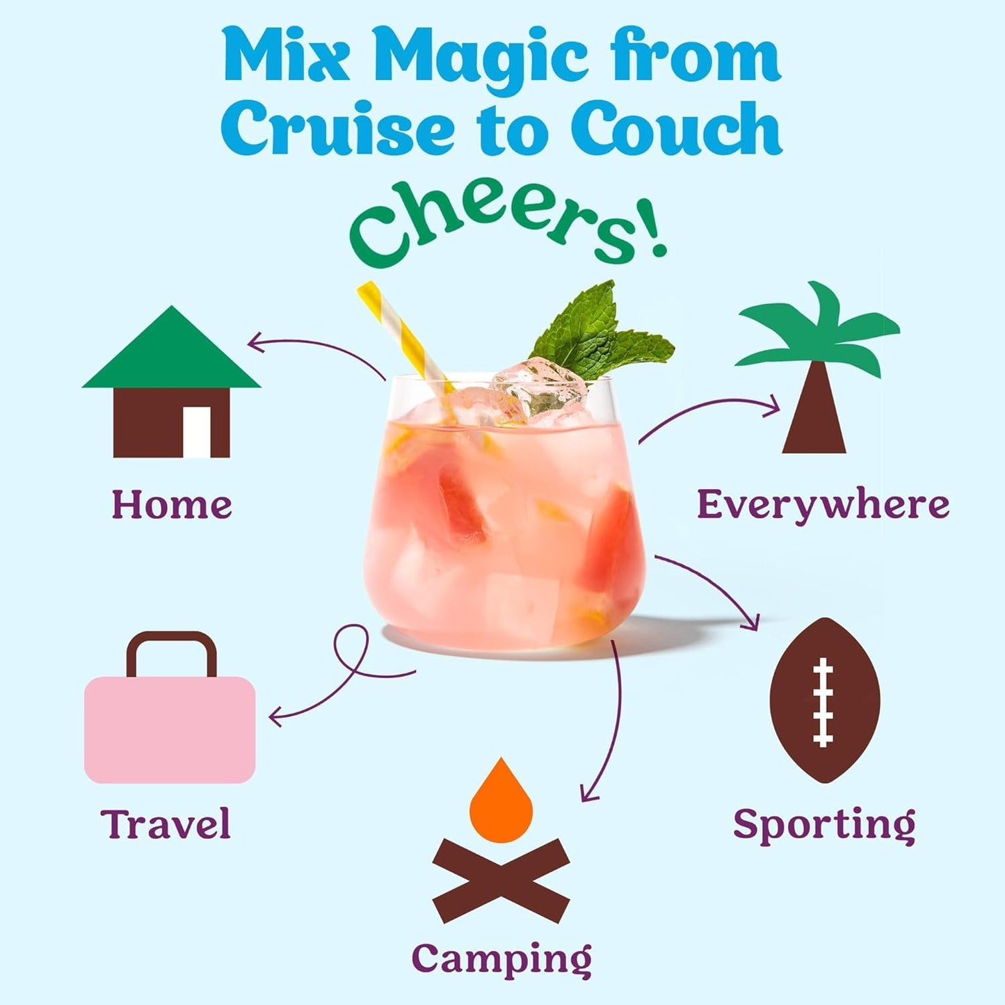 Craftmix Variety Pack Cocktail & Mocktail Drink Mixer, Skinny Mixes - Water Flavoring Packets - Made With Real Fruit - Vegan Low-Carb, Low-Sugar, Non-GMO, Dairy Free, Gluten Free, 24 Pack