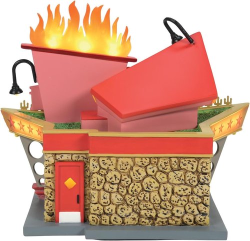 Department 56 Beetlejuice Village - Dante's Inferno Lounge Lit Building, 6.69 Inch, Multicolor Decor