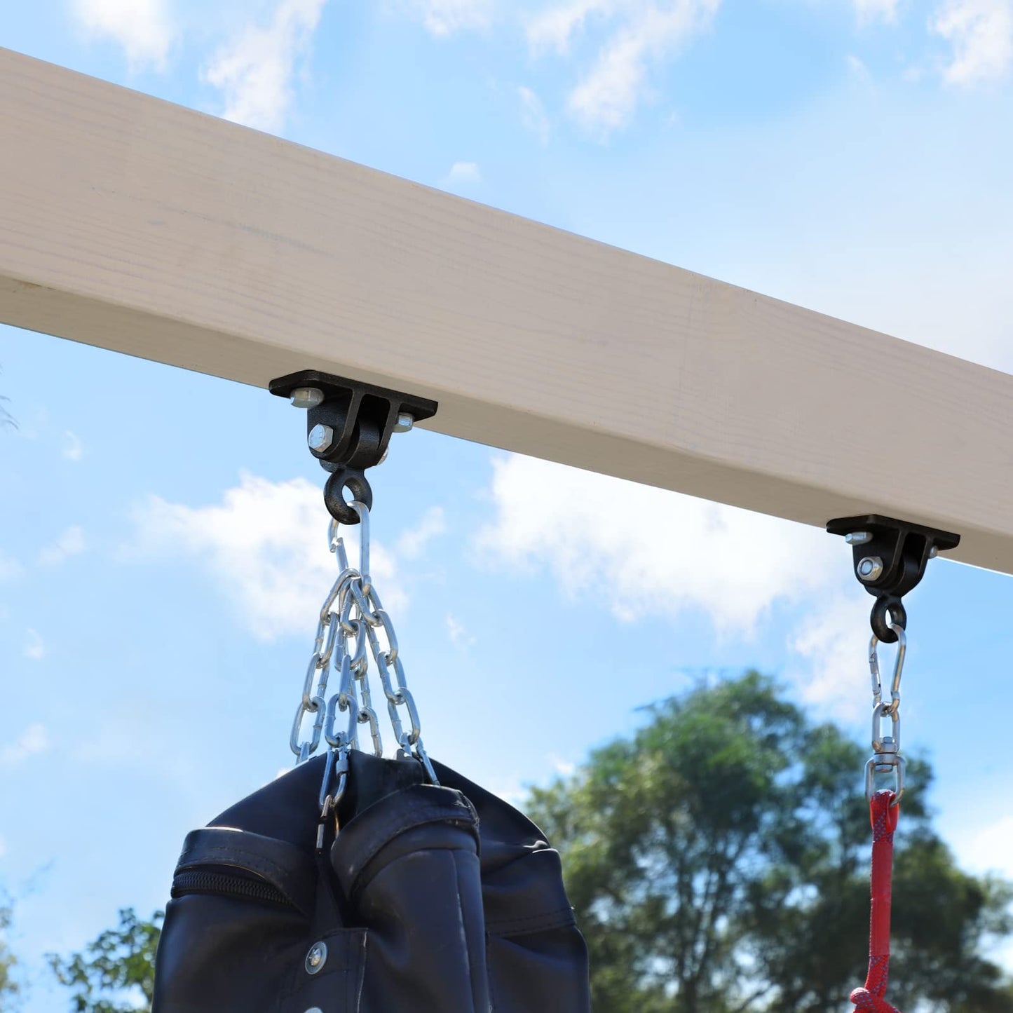 BETOOLL Heavy Duty Swing Hangers Swing Set Hardware Playground Porch Yoga Seat Trapeze Wooden Sets Indoor Outdoor Set Black of 4