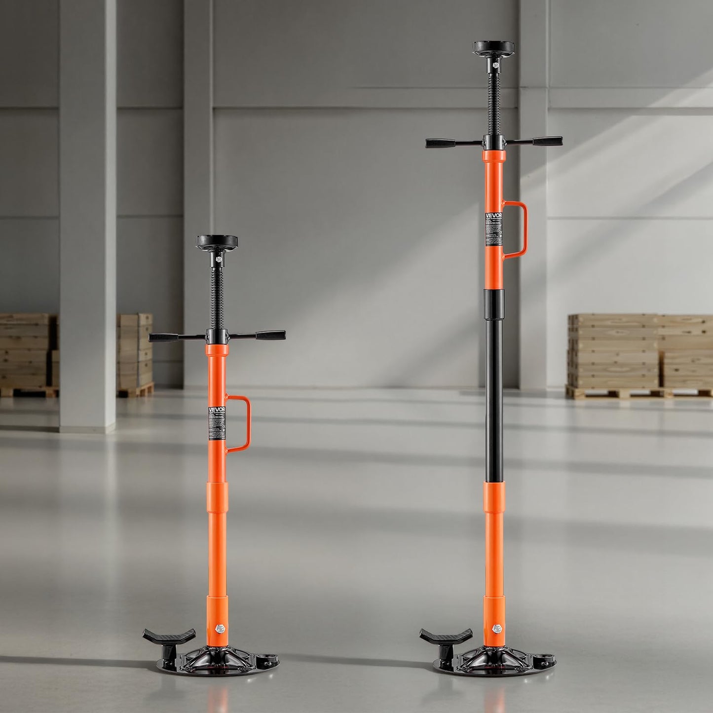 VEVOR Underhoist Support Stand, 1 Ton (2204 lbs) Capacity Under Hoist Jack Stand with Handle, Adjustable Height, Bearing Mounted Spin Handle, Self-Locking Threaded Screw, Support Vehicle Components