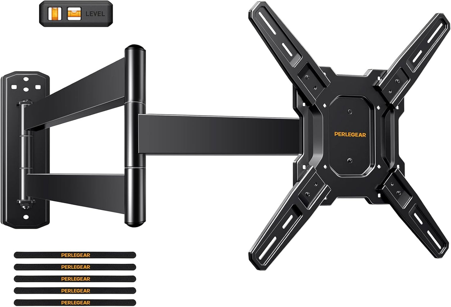Perlegear Long Arm TV Wall Mount - Full Motion Bracket for 26-70 Inch TVs, 100 lbs Capacity, Swivel & Tilt