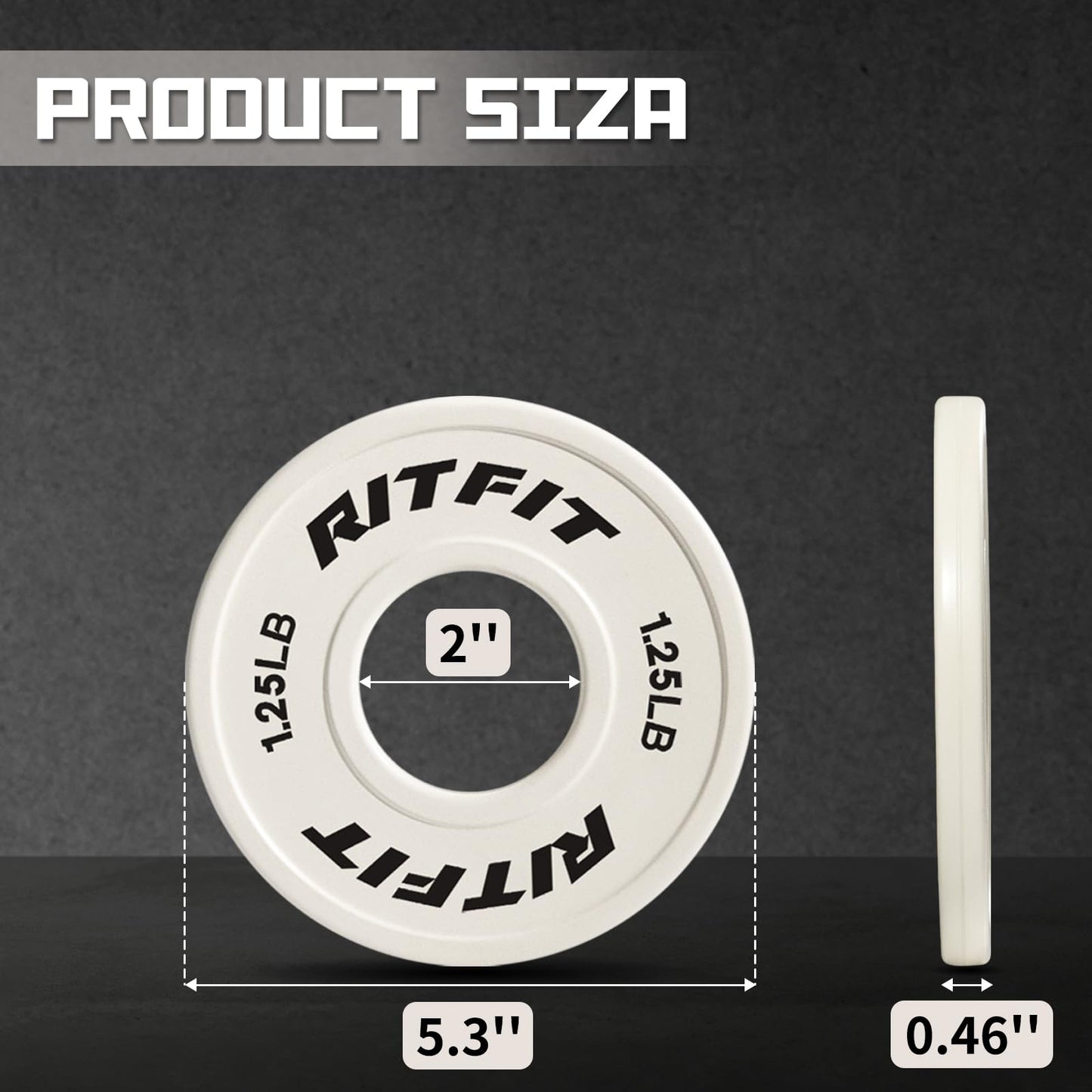 RitFit Fractional Rubber Weight Plates, Colored Bumper Plates for Starting Strength and Progressive Overload Training, Pair and Sets