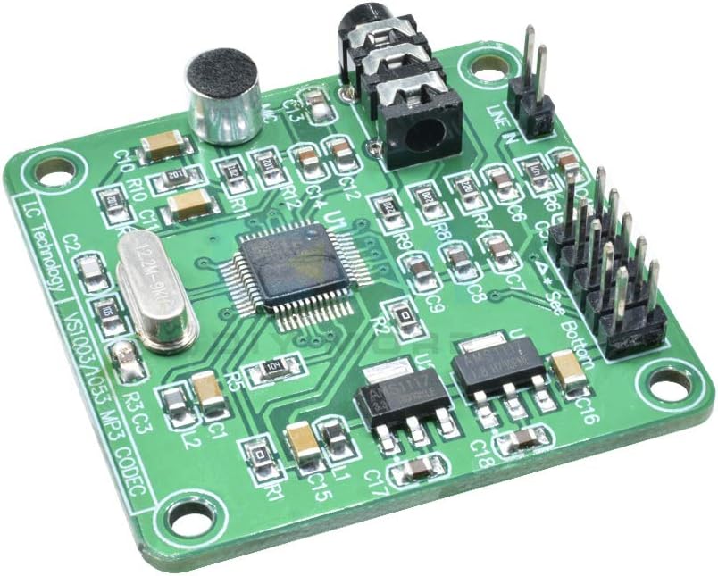 VS1053 MP3 12.288Mhz HiLetgo Audio Player Module Audio Decoder Board Onboard Recording Microphone SPI Interface OGG