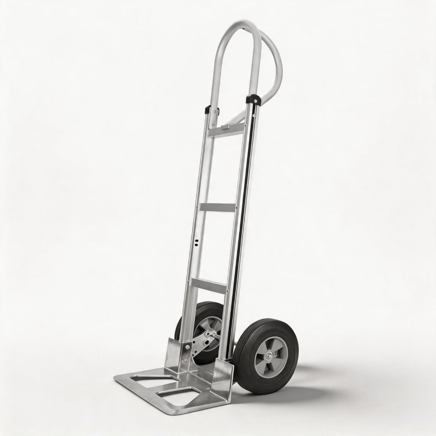 550 lbs Heavy Duty Aluminum Ergonomic Loop Handle, 10" Solid Rubber Wheels, Beveled Nose Plate, Ideal for Transporting Heavy Items, Portable and Durable Aluminum Frame (Curved Handle,550lb)