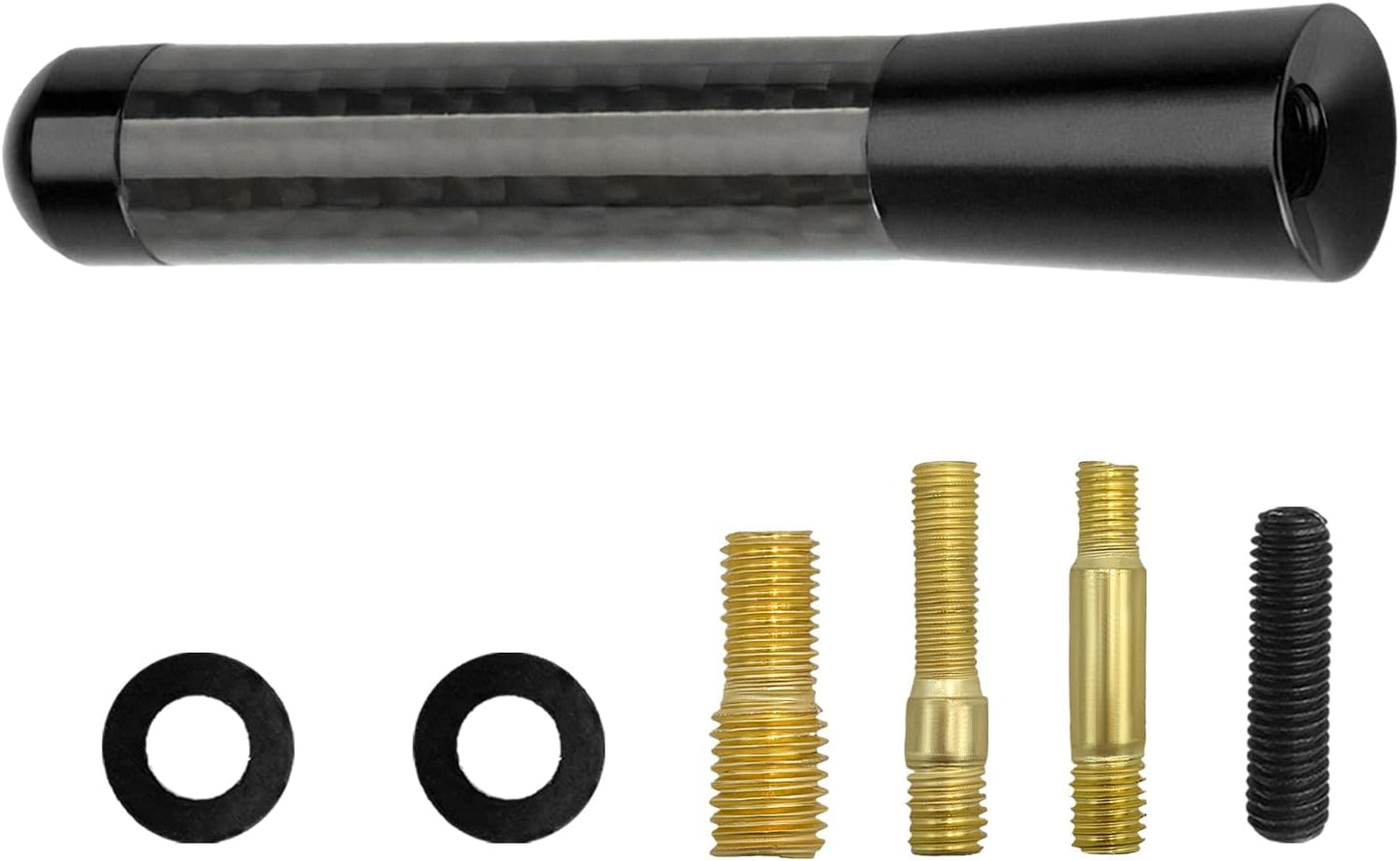 Rdxcv 3.11" Car Short Antenna, Aluminum Alloy Radio Stereo Antennas with Screws & Rubber Gaskets, Universal Stubby