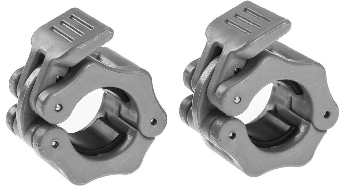 GW Tech Barbell Clamps 1 inch, Exercise Collars 1"(25mm) Quick Release Pair of Locking Collar Clips for Workout Weightlifting Fitness Training (Gray)
