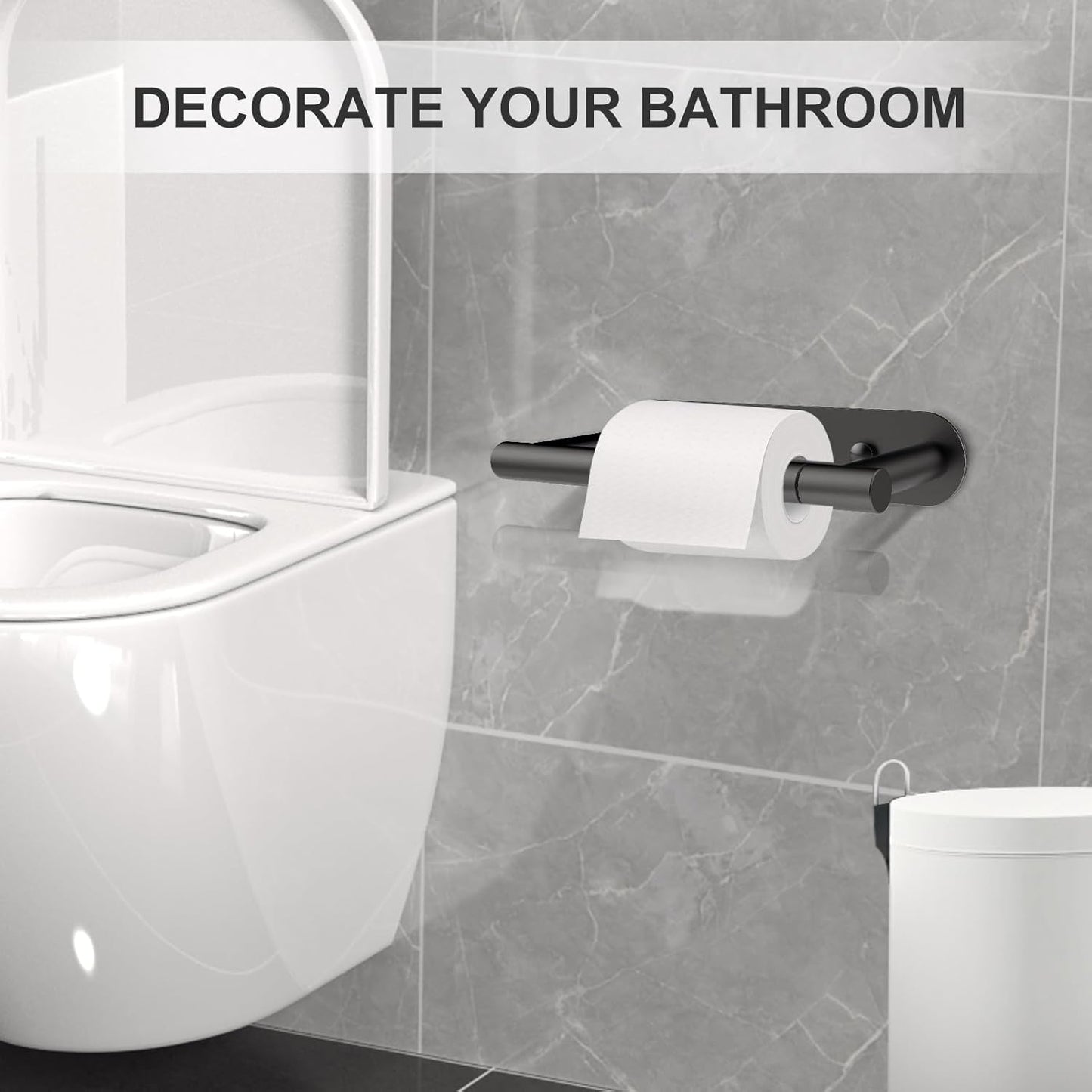 SetSail Toilet Paper Holder - Matte Black Wall-Mount Stainless Steel Tissue Holder for Bathroom