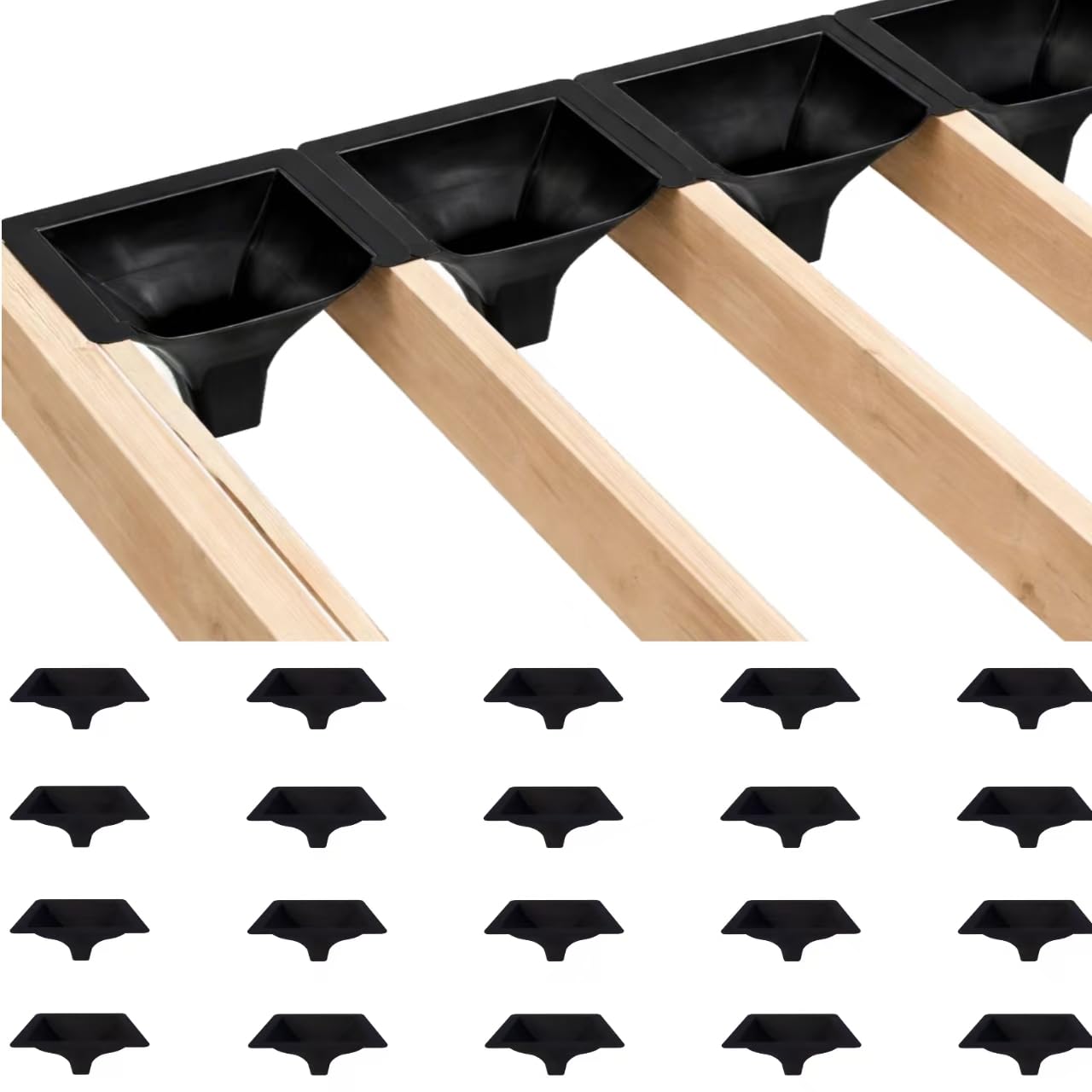 Emayuu 20PCS Black Downspouts for Under Deck Drainage System, PE Deck Downspouts Use for 12"&16" Joist Spacing