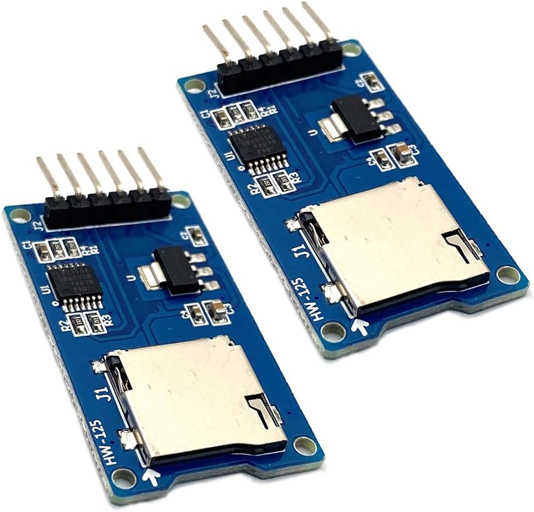 Kiro&Seeu 2pcs 6-pin Micro SD Card Module Storage Board TF Card Memory Adapter Reader Module SPI Interface Compatible