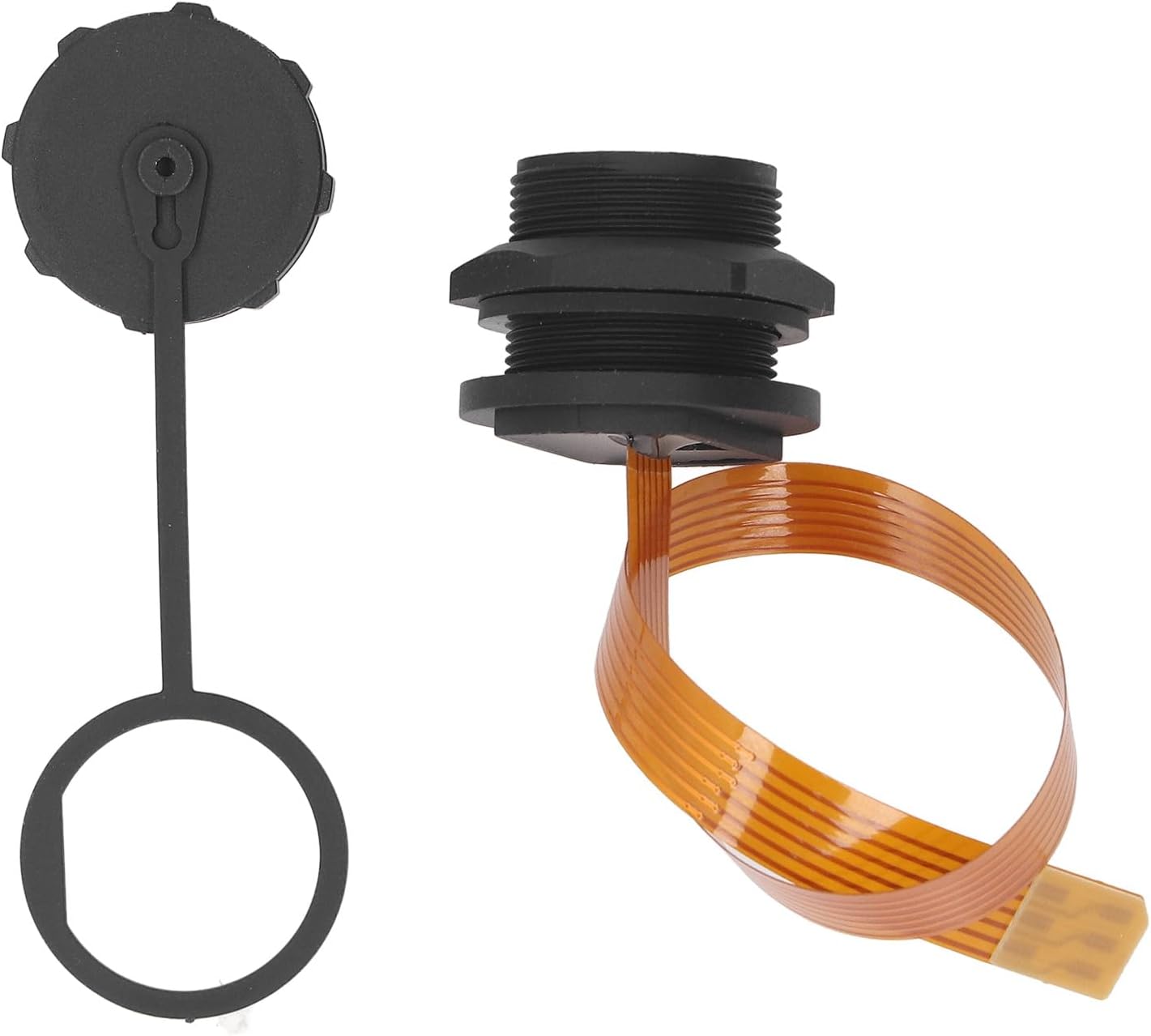 20cm PA66 IP68 SIM Card Extension Cable - Panel Mount SIM Card Slot Female to Male, Flexible Brass Extender, Waterproof