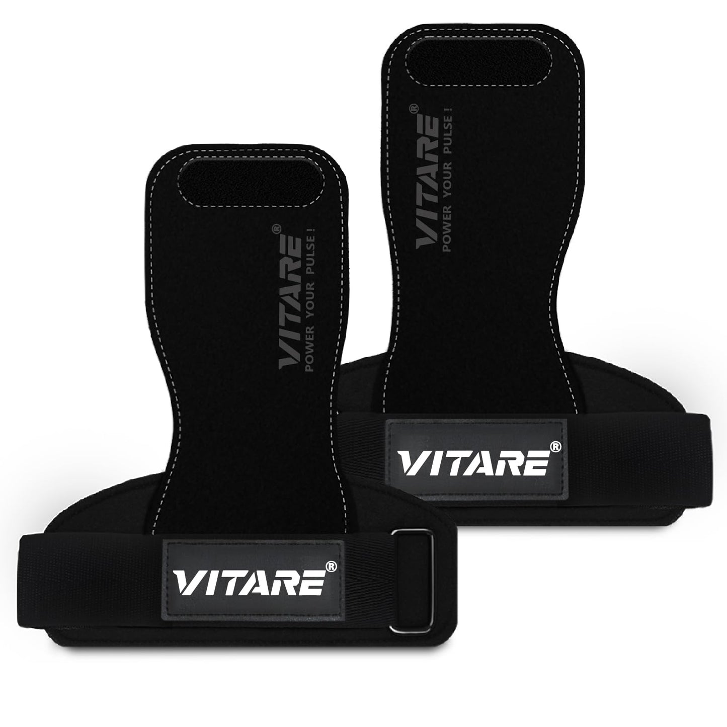 Weight Lifting Straps, Triple Leather Weightlifting Gym Wrist Straps, Gym Grips for Deadlifts, Pull-Ups, Powerlifting, Anti-Slip Gloves with Thickened Padding, Fitness Gifts for Men & Women - Pair