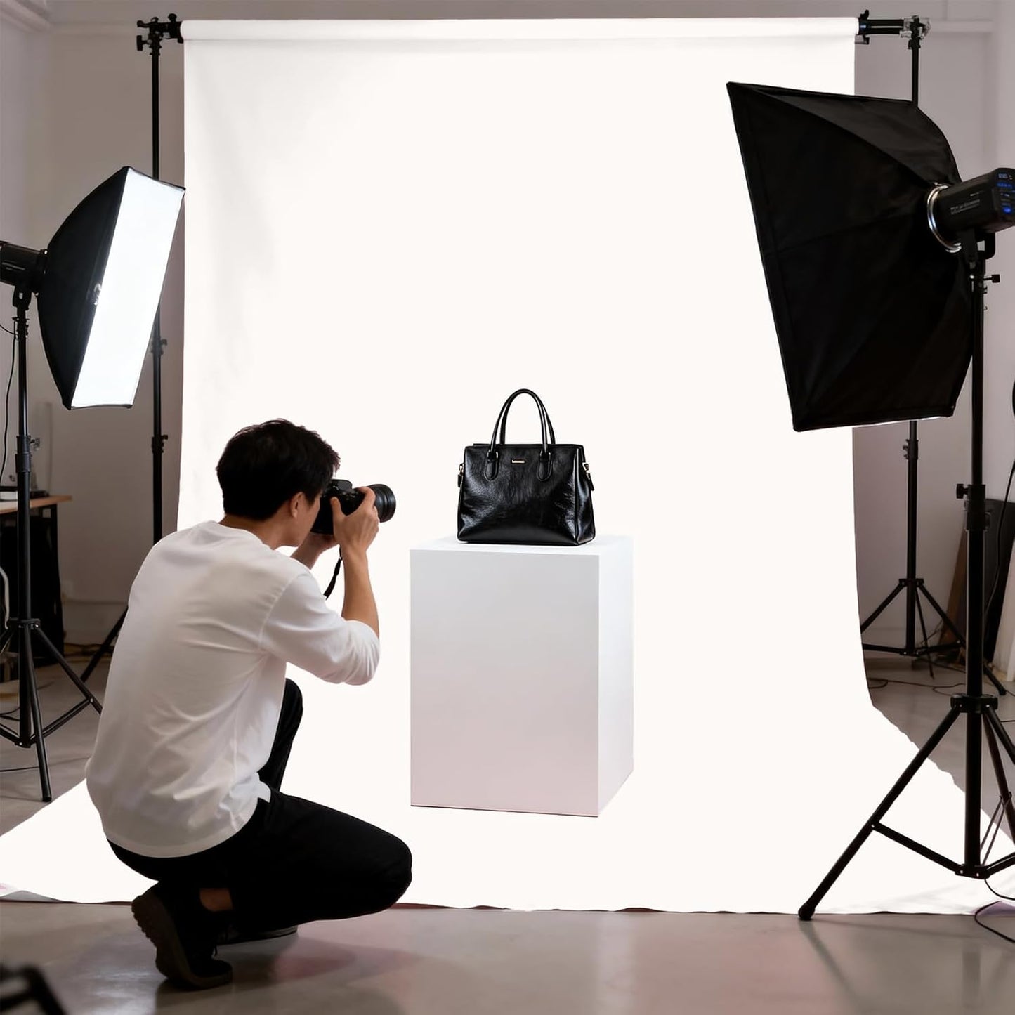 LYLYCTY 8x10ft Ivory Portrait Backdrop Zoom Meeting Photo Studio Shooting Props