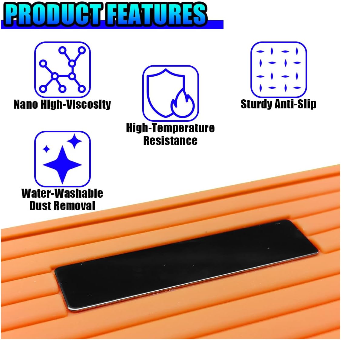 Craedli 11.81"5.94" Car Dashboard Anti-Slip Mat, Waterproof PVC Phone Gripping Tray, Multifunctional Auto Dash Sticky