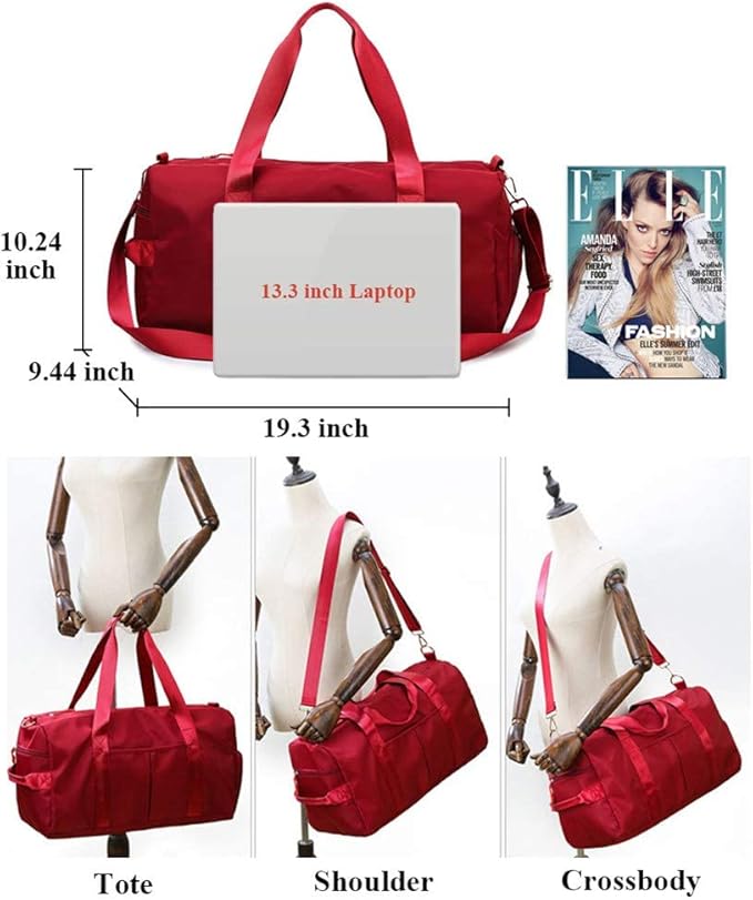 KARRESLY Sports Gym Bag for Women or Men Travel Duffel Bag with Wet Pocket and Shoes Compartment for Training Swim Yoga(Light purple) free size