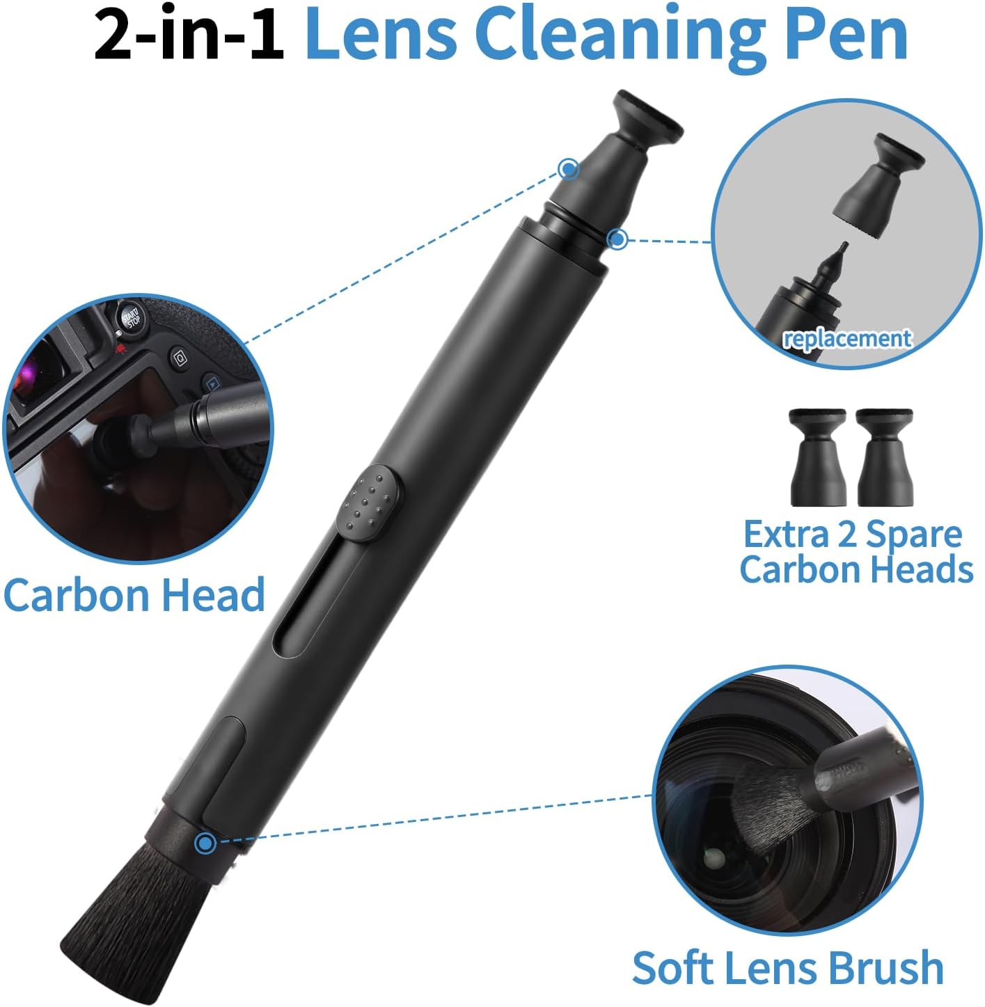 CamKix 14-in-1 2in1 30 ML Camera Lens Cleaning Kit - Includes Advanced Large Silicone Air Blower, Lens Cleaning Pen