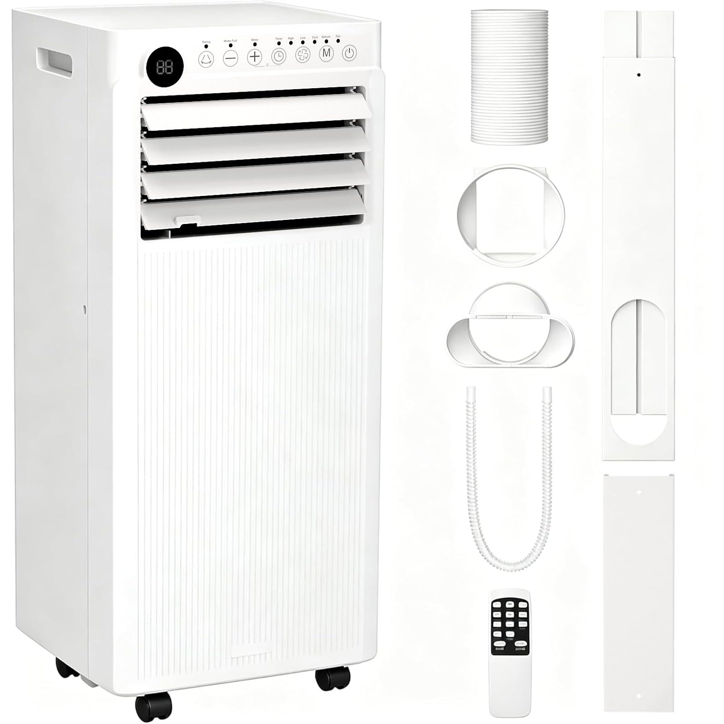 Electactic 10000BTUs Portable Air Conditioner for Bedroom with Drainage-free Cooling, 4 in 1 Portable AC Units with Cool, Fan, Dehumidifier, Sleep, 24H Timer/Remote/Window Kits