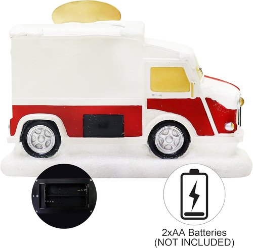 **MOMENTS IN TIME Christmas Village LED Food Truck Scene - Hand-Painted Holiday Tabletop Décor**