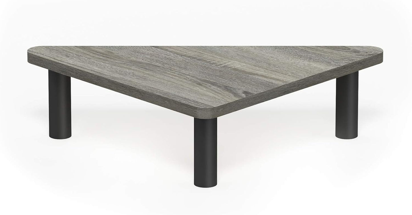 Furinno Corner Monitor Stand - French Oak Grey/Black