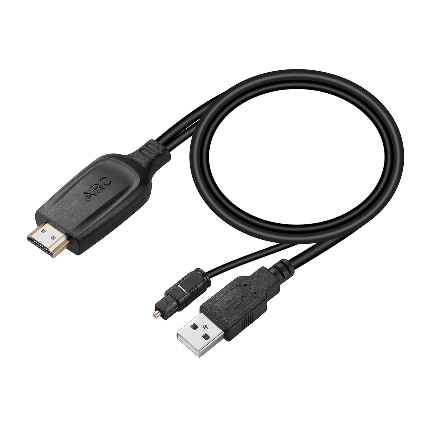 192KHz 3.4ft/1.05m Dolby/DTS 5.1 HDMI ARC to Optical Audio Converter for TV to Soundbar, Plug & Play ARC to Optical