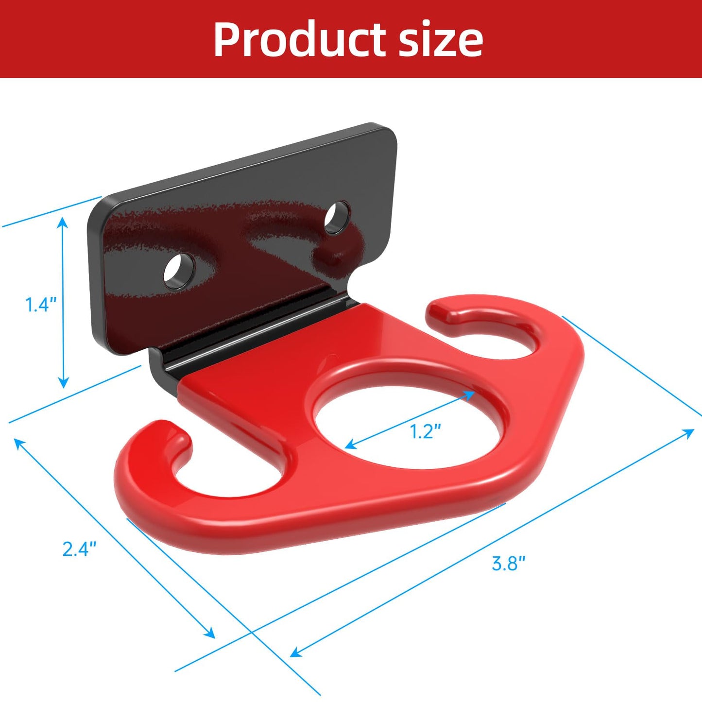 KOMOHOM Resistance Band Wall Anchors, Space-Saving Workout Wall Mount Anchor for Home Gym Workouts, Physical Therapy, and Strength Training,Wall Anchor for Resistance Bands Dark red (3pcs)