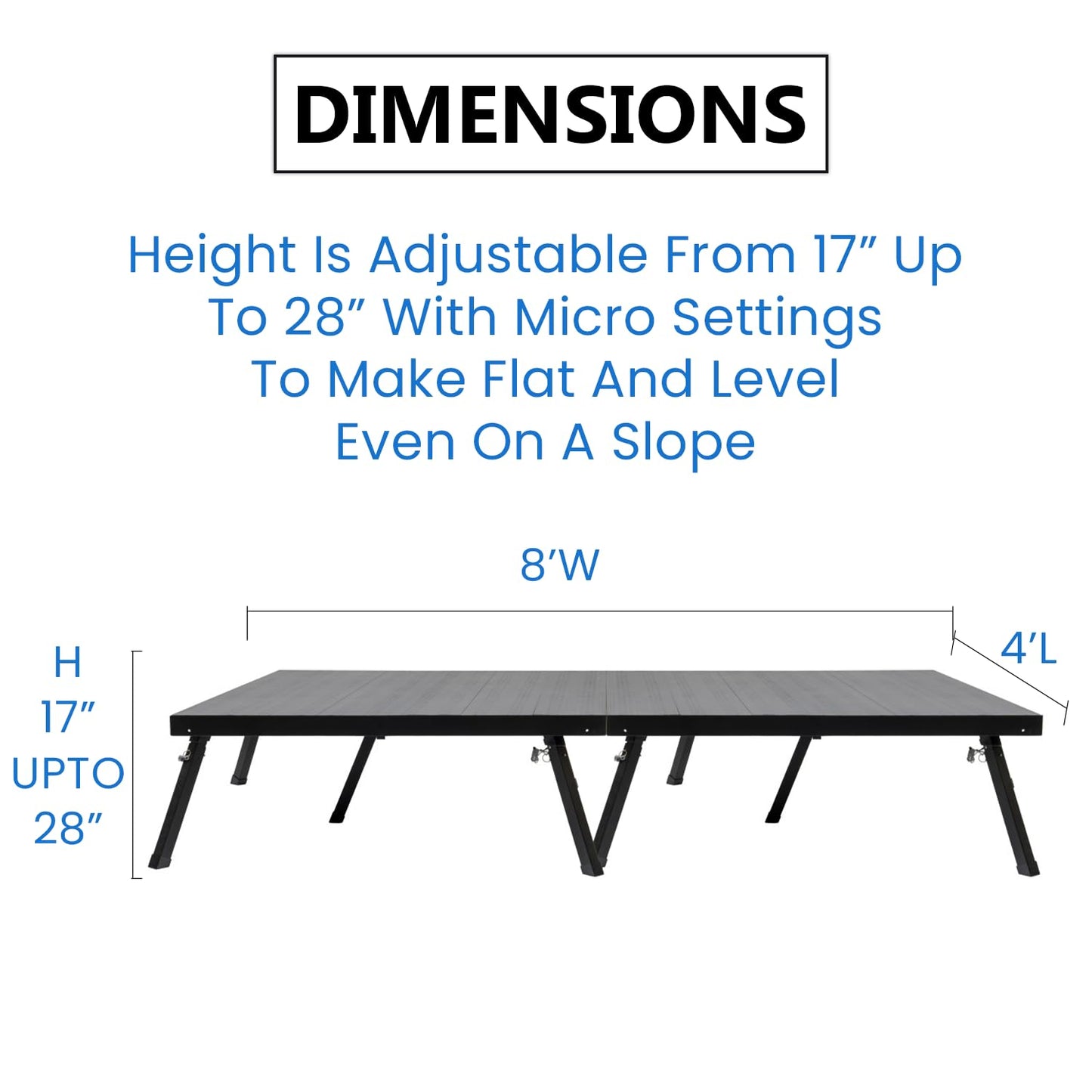 4'x8' MyStage - 2 Stage Platform with Adjustable Height 17"-28"