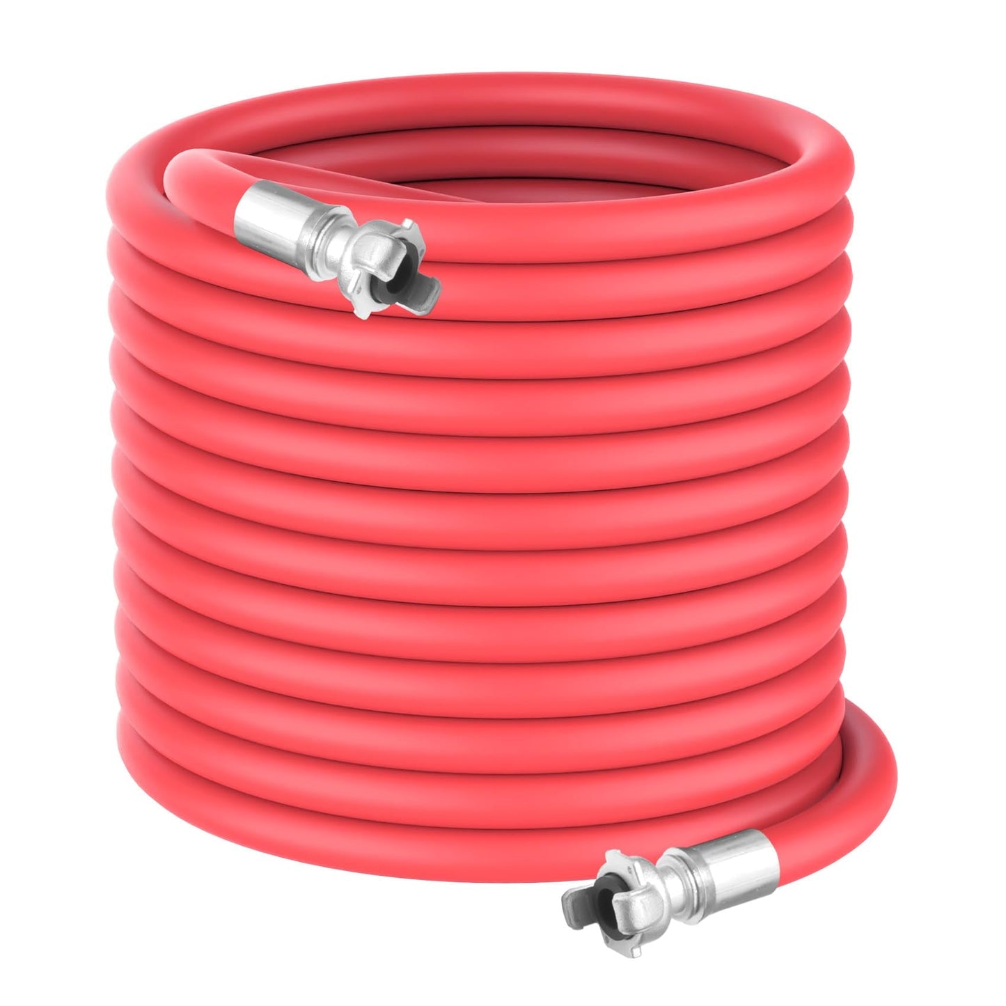 3/4 inch * 100FT Red Rubber Air HoseChicago Connectors Air Compressor Hose 100% Rubber, 300 PSI, 50F to 190F Degrees High Strength Polyester Braided Replacement Air Line Kit