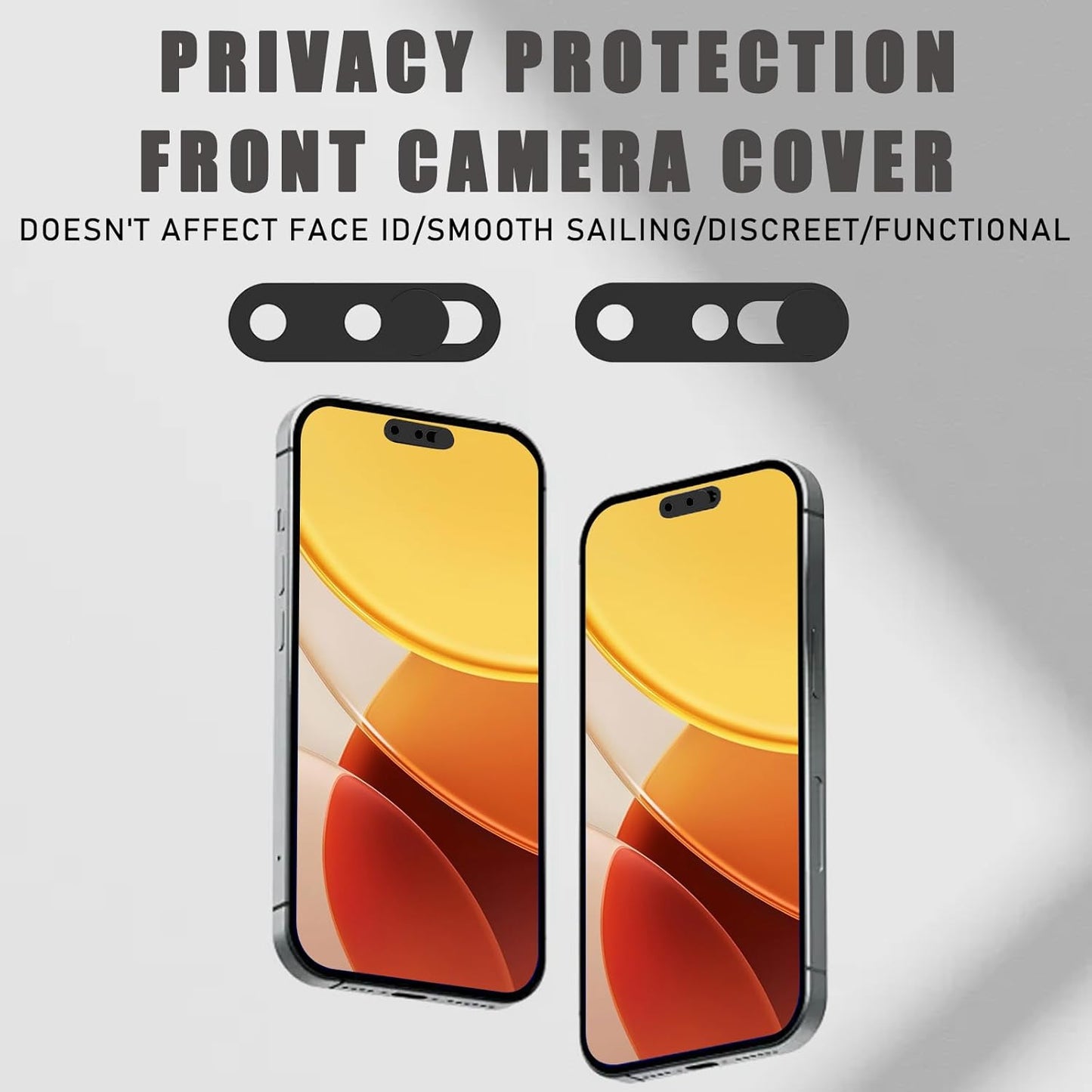 15/15 Plus/15 Pro/15 Max/16/16Plus/16 Pro/16 2 Pack-Black Phone Webcam Cover,Updated Front Camera Cover Compatible
