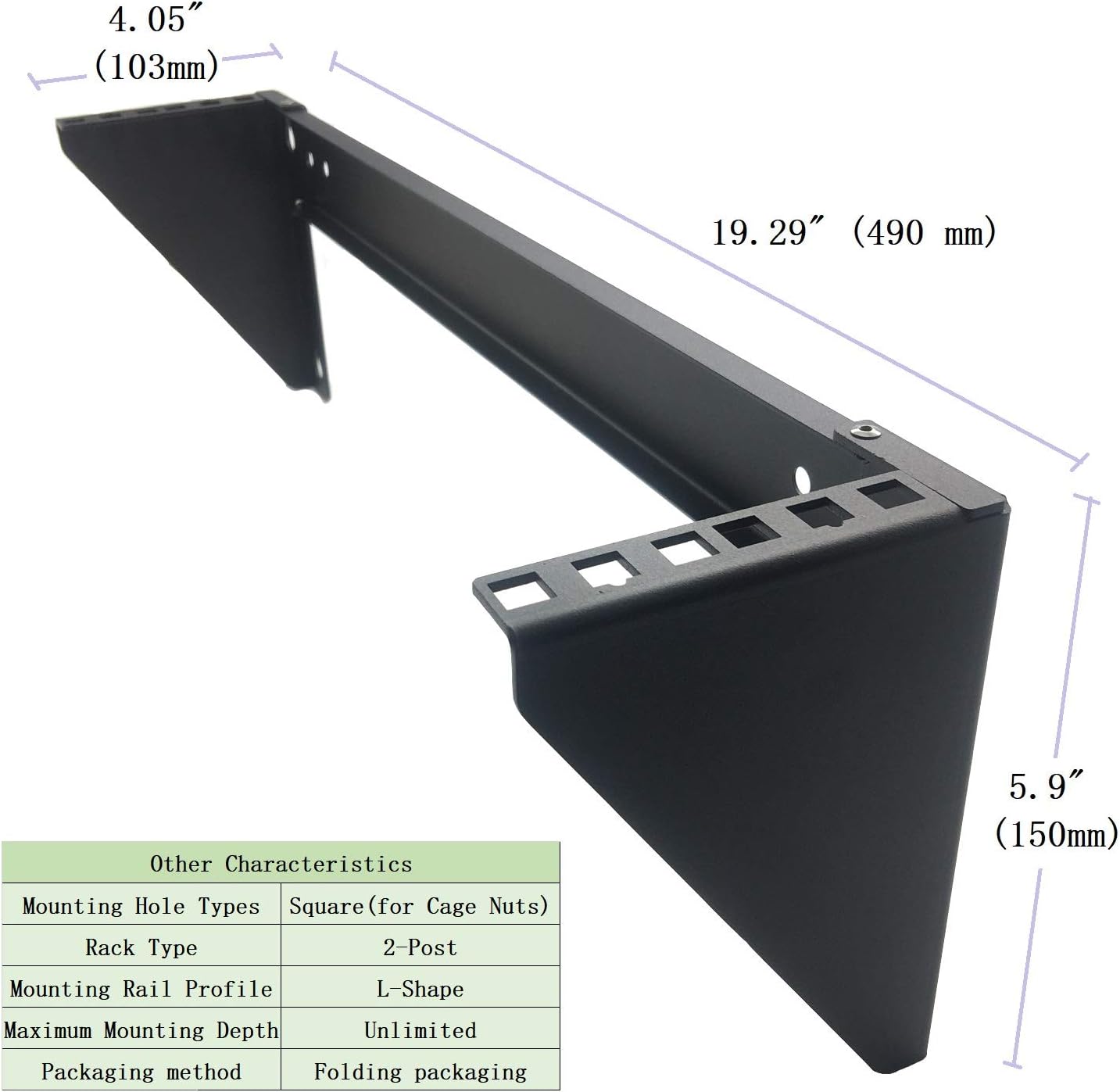 JINGCHENGMEI 19 Inch 2U 125 lb (1) Heavy Duty Vertical Wall Mountable Rack and Wall Mountable Server Rack