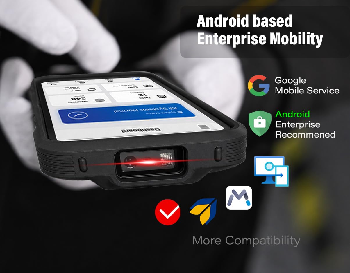 Vanquisher Rugged Enterprise PDA Android Barcode Scanner H66, 5.5" Touchscreen, Upgradable OS, Zebra SE4710 Scan Engine & 4G LTE, with Protective Case, Continuous Android Updates & Lifetime Support